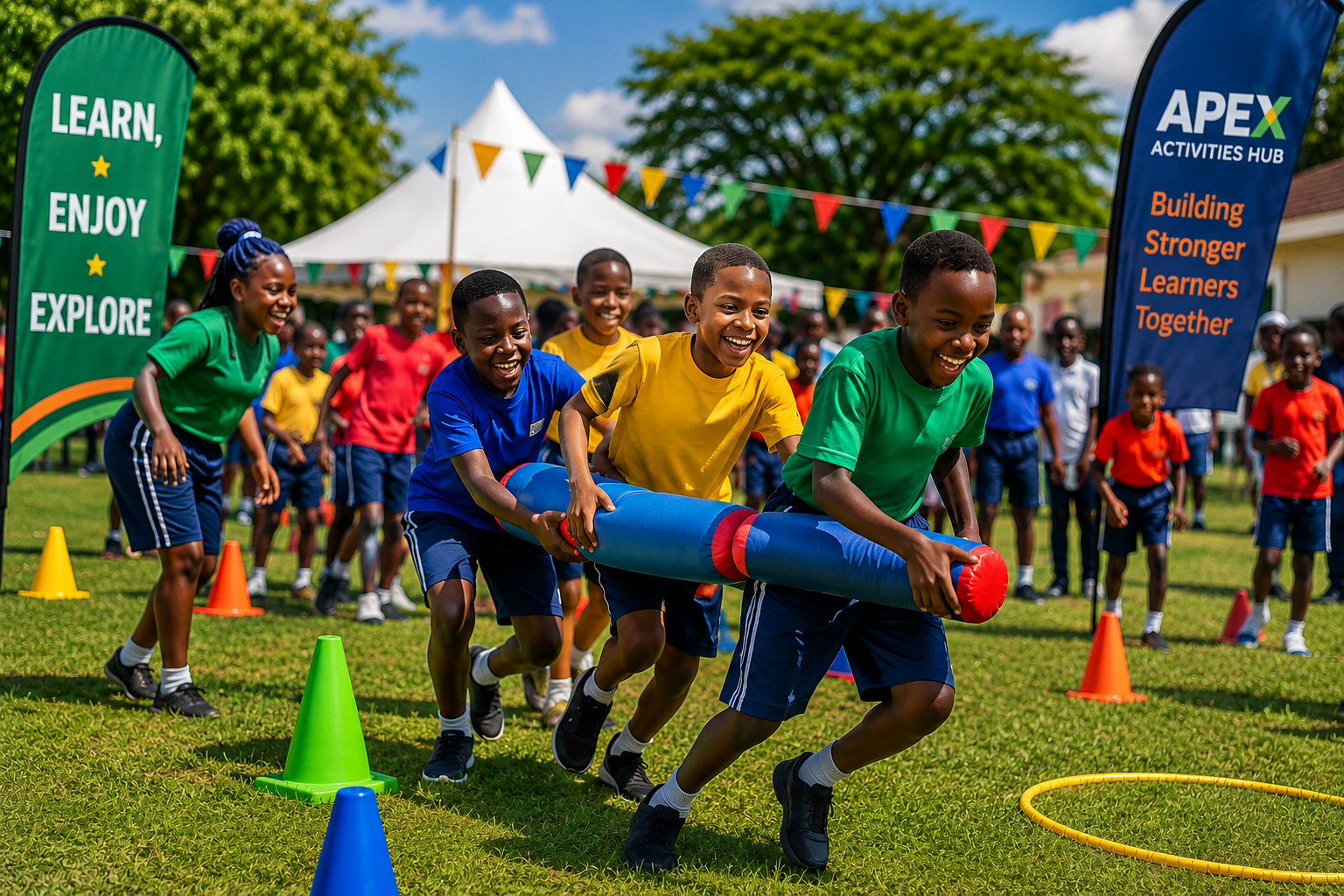 Learners enjoying a school Funday activity