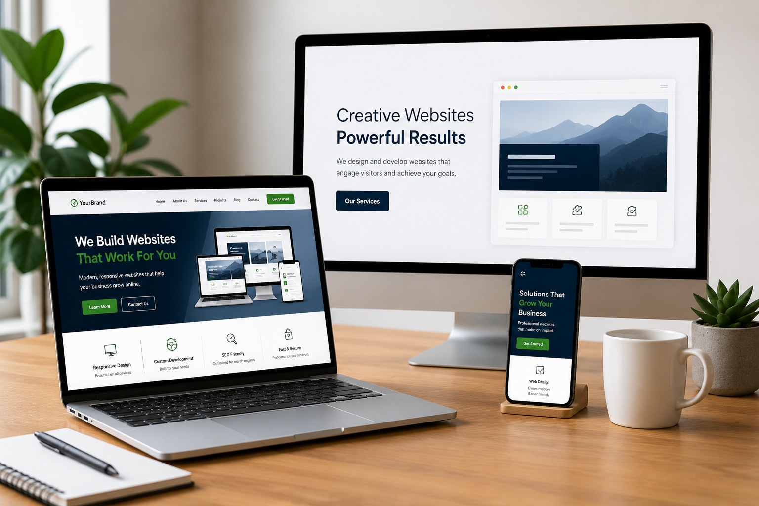 Website design and development services